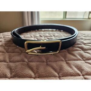 Coach Women's Black Calfskin Belt with Brass Hardware 40" Long, 3/4" Wide, LG